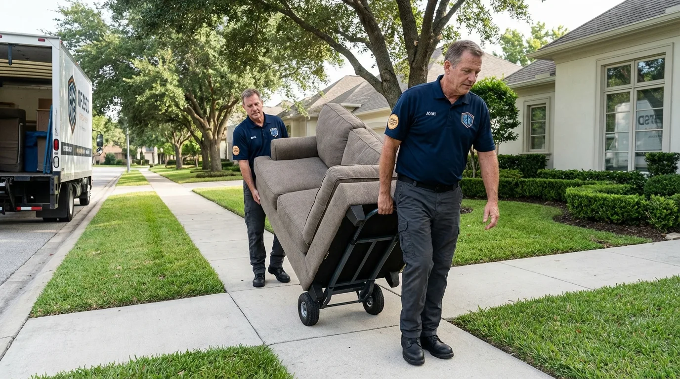 Local residential moving crew loading furniture in Paradise, PA